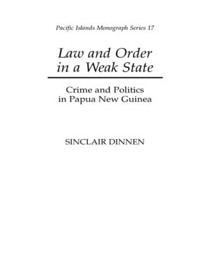 cover image of Law and Order in a Weak State